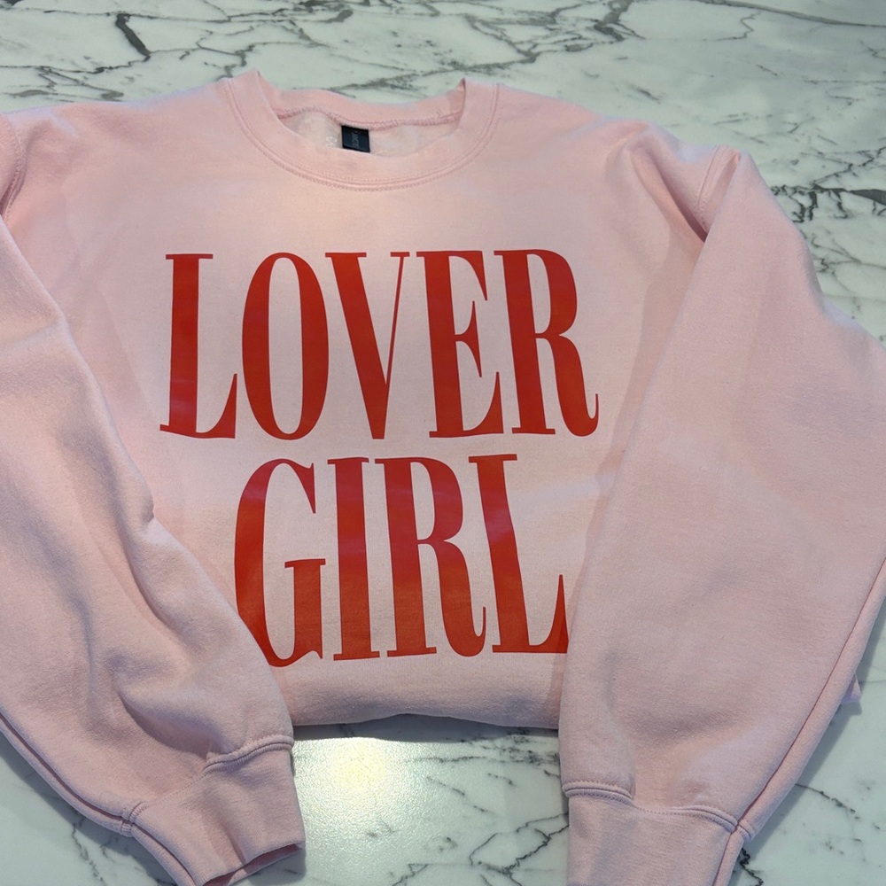 Love Pink Sweatshirt with Red Print
